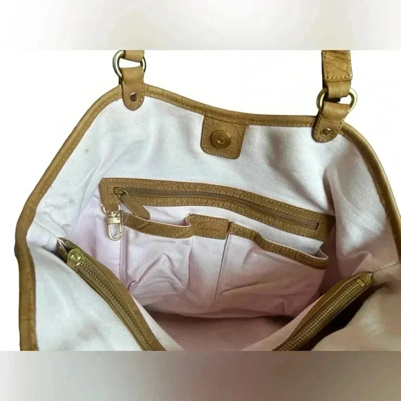 Cole Haan Serena Jitney Straw & Leather. Tote with soft pink lining. - Picture 8 of 11